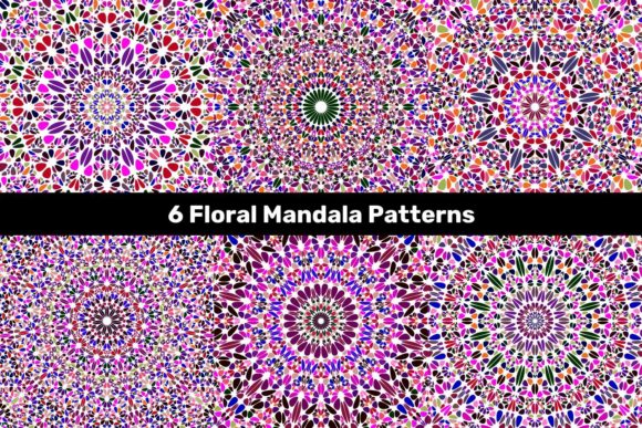 6 Floral Mandala Stone Patterns